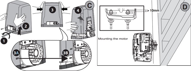 Gắn motor deimos vào cổng của bạn