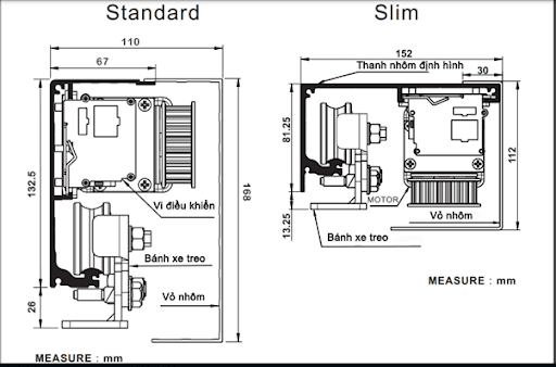 Bản vẽ mặt cắt cửa KTH AD-3