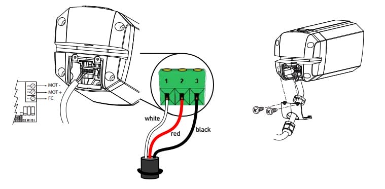 Sơ đồ lắp đặt và đấu điện cho motor cổng kustos