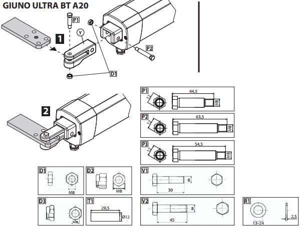 Sơ đồ lắp đặt motor vào giá đỡ